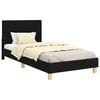 vidaXL Struttura letto bambini con testata Nero 80 x 200 cm Tessuto