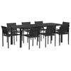 vidaXL Set di Mobili da Esterno 9 pz Nero e antracite Textilene