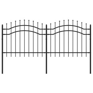 vidaXL Recinzione da giardino con punta a lancia nera 240x100 cm in acciaio verniciato a polvere