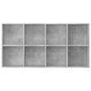 vidaXL Libreria/Credenza Grigio Cemento 66x30x130 cm Legno Multistrato