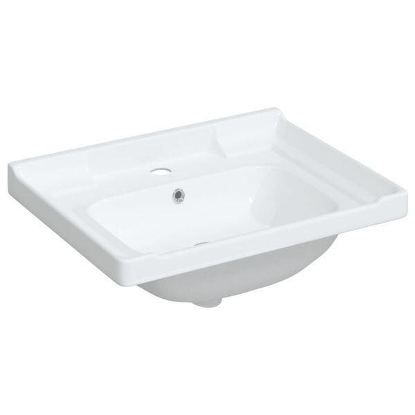 vidaXL Lavandino da Bagno Bianco 61x48x23 cm Rettangolare in Ceramica
