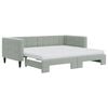 vidaXL Divano Letto Estraibile Materassi Grigio Chiaro 90x190 Velluto