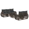 vidaXL Set Divano da Giardino 6 pz Grigio polyrattan
