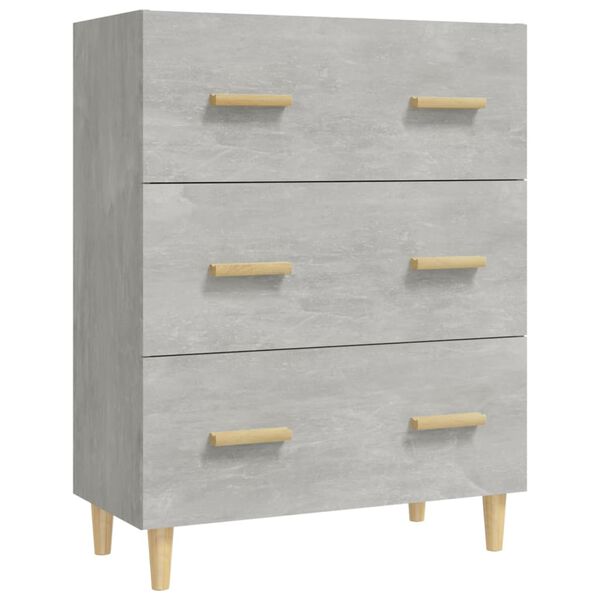vidaXL Credenza Grigio Cemento 70x34x90 cm in Legno Multistrato