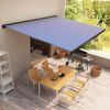 vidaXL Tenda a Cassonetto Motorizzata 400x300 cm Blu e Bianco