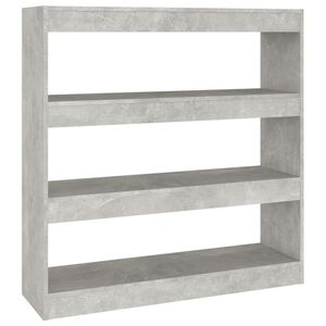 vidaXL Libreria/Divisorio Grigio Cemento 100x30x103 cm