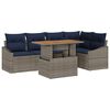vidaXL Set Divano da Giardino 6 pcs Grigio Poly Rattan