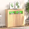 vidaXL Credenza con Luci LED Rovere Sonoma 80x35x75 cm