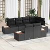 vidaXL Set Divano da Giardino con cuscino 7 pcs Nero Polyrattan