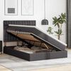 vidaXL Letto con contenitore e LED Grigio 140 x 190 cm Pelle Sintetica
