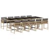 vidaXL Set Pranzo da Giardino 11 pz con Cuscini Beige Misto Polyrattan