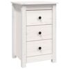 vidaXL Comodino Bianca 40x35x61,5 cm in Legno Massello di Pino