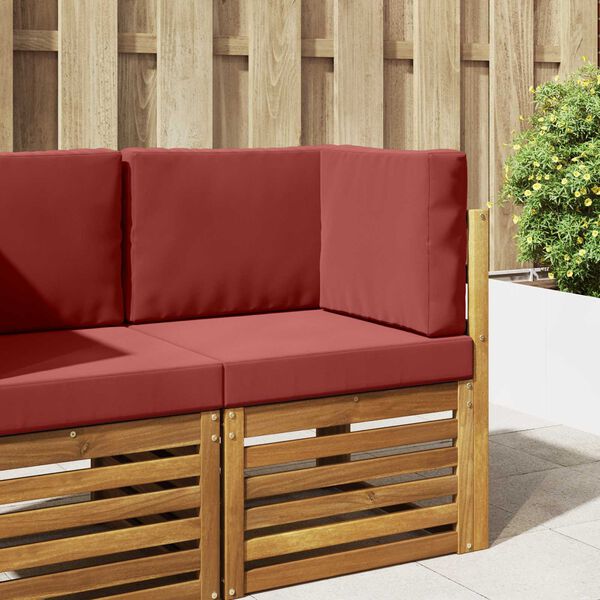 vidaXL Cuscino per divano da esterno 3 pcs Rosso vino Poliestere