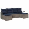 vidaXL Set di divani 6 pcs Grigio polyrattan