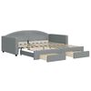 vidaXL Divano Letto Estraibile Cassetti Grigio Chiaro 100x190 Tessuto