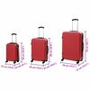 vidaXL Set di Valigie con blocco 3 pcs Rosso 50 x 31 x 78 cm