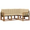 vidaXL Set di divani da esterno 4 pz Naturale e Beige