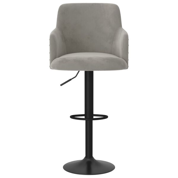 vidaXL Sgabelli da Bar 2 pz Grigio Chiaro in Velluto