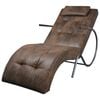vidaXL Chaise Longue con Cuscino in Tessuto Look Suede Marrone