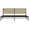 vidaXL Giroletto senza Materaso in Metallo Rovere Sonoma 193x203 cm