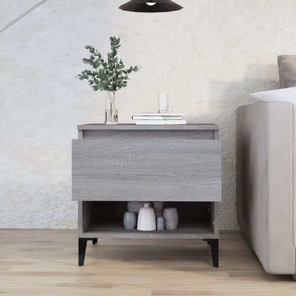 vidaXL Tavolino Grigio Sonoma 50x46x50 cm in Legno Multistrato