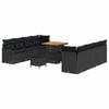 vidaXL Set Divano da Giardino 11 pz 10-Numero di posti Nero