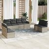 vidaXL Set Divano da Giardino 8pz con Cuscini Grigio Chiaro Polyrattan