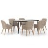 vidaXL Set da Pranzo da Giardino 7 pz con Cuscini Marrone