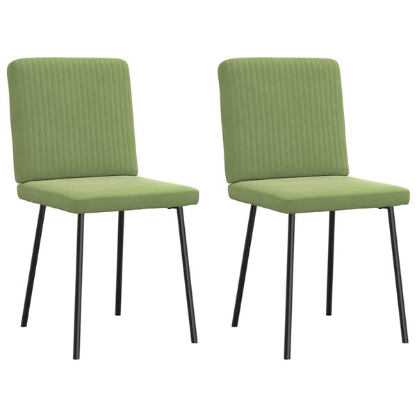 vidaXL Sedie da Pranzo 2 pz Verde Chiaro in Velluto
