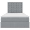 vidaXL Letto con contenitore e LED Grigio chiaro 120 x 200 cm