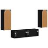 vidaXL Set mobile TV Montaggio a parete 2 pcs Nero Legno multistrato
