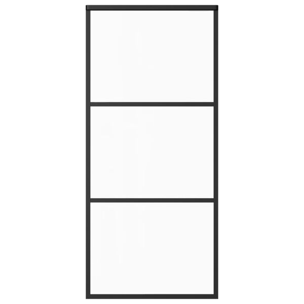 vidaXL Porta Scorrevole con Kit Montaggio Vetro ESG Alluminio 90x205cm