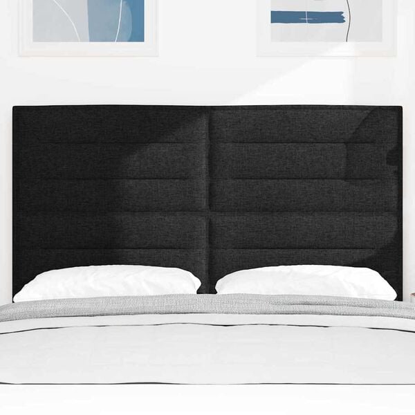 vidaXL Testiera LED con luci a strisce a LED Nero 144 cm Poliestere