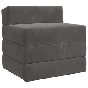 vidaXL Divano Letto Pieghevole Grigio Scuro 70 x 60 x 63 cm Velluto