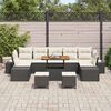 vidaXL Set Divano da Giardino con cuscino 10 pcs Nero polyrattan