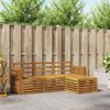 vidaXL Set divani 4 pcs Naturale Legno di Acacia Massello