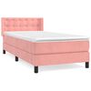 vidaXL Giroletto a Molle con Materasso Rosa 100x200 cm in Velluto