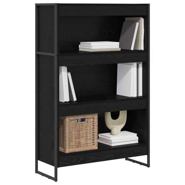 vidaXL Armadio per Libri Rovere Nero 80 x 30 x 155 cm