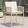 vidaXL Sedie da Giardino con Cuscini 4 pz Beige in Polyrattan