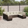 vidaXL Set Divani da Giardino 9pz con Cuscini Marrone in Polyrattan