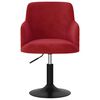 vidaXL Sedia da Pranzo Girevole Rosso Vino in Velluto