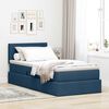 vidaXL Letto con contenitore e materasso con testiera Blu 100 x 200 cm