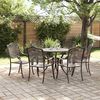 vidaXL Set da Pranzo per Giardino 7 pcs Bronzo 90 x 90 x 75 cm
