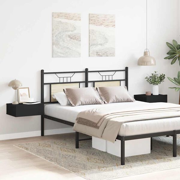 vidaXL Comodini Pensili 2pz Neri 40x30x15 cm in Legno Multistrato