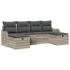 vidaXL Set Divano da Giardino 6 pz Grigio chiaro polyrattan