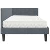 vidaXL Struttura Letto Angolare con Materasso 2 pcs Grigio Velluto