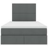 vidaXL Letto con contenitore e materasso Grigio scuro 120 x 190 cm