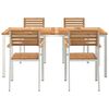 vidaXL Setdapranzodagiardino 5 pcs Marrone Teak solido