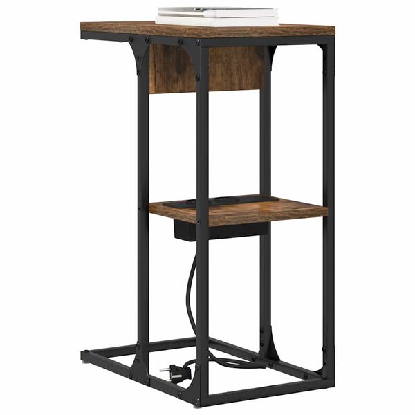 vidaXL Armadio da Notte Rovere fum&eacute; 41,5 x 26 x 60,5 cm