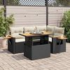 vidaXL Set Divani da Giardino 5 pz con Cuscini Nero Polyrattan Acacia
